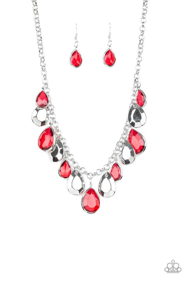 Paparazzi Necklace ~ CLIQUE-bait - Red