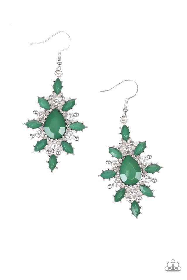 Paparazzi Earring ~ Glamorously Colorful - Green