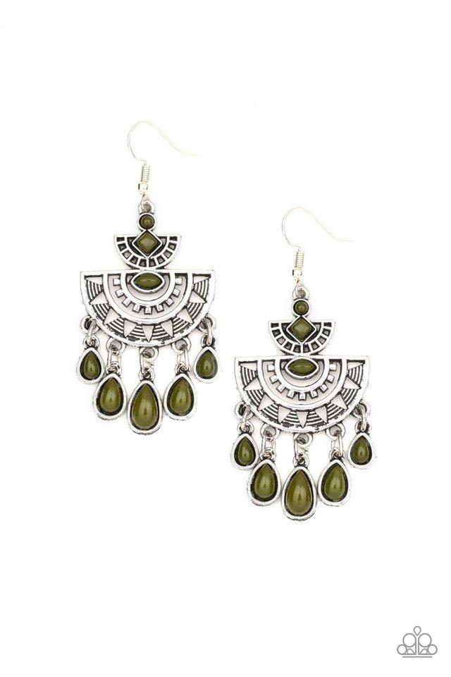 Paparazzi Earring ~ SOL Searching - Green