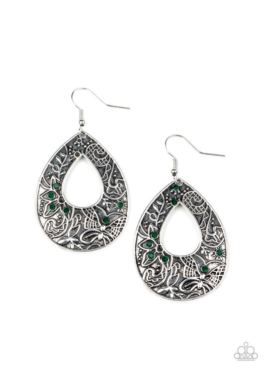 Botanical Butterfly - Green - Paparazzi Earring Image