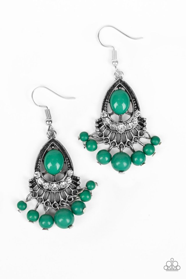 Floating On HEIR - Green - Paparazzi Earring Image