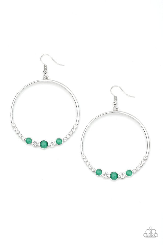 Dancing Radiance - Green - Paparazzi Earring Image