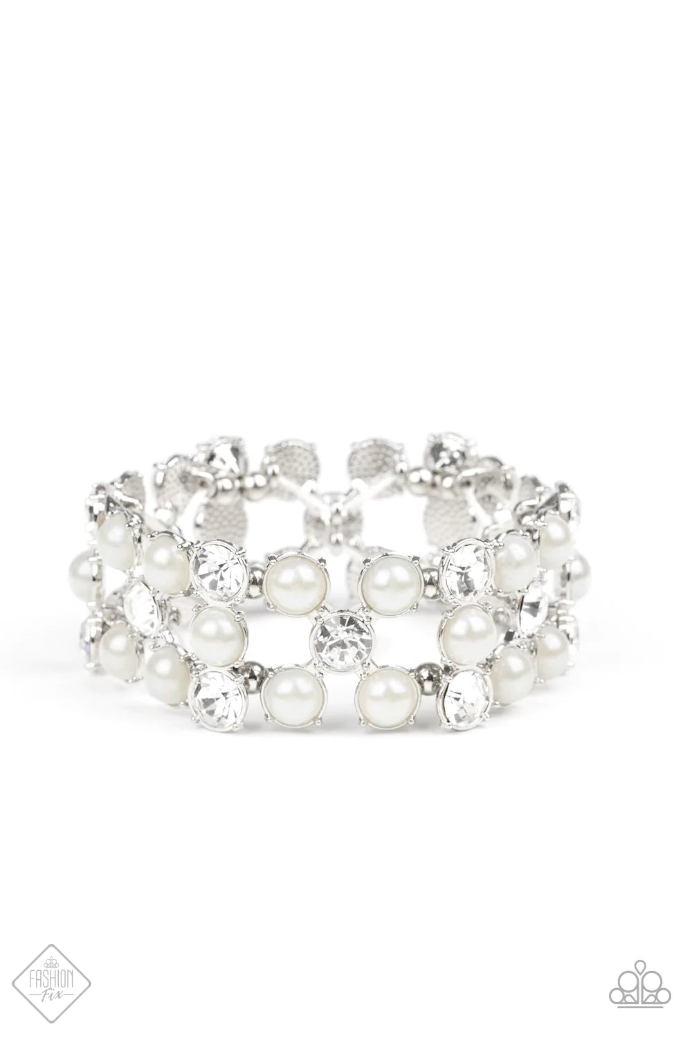 Paparazzi Bracelet ~ Diamonds and Debutantes - White
