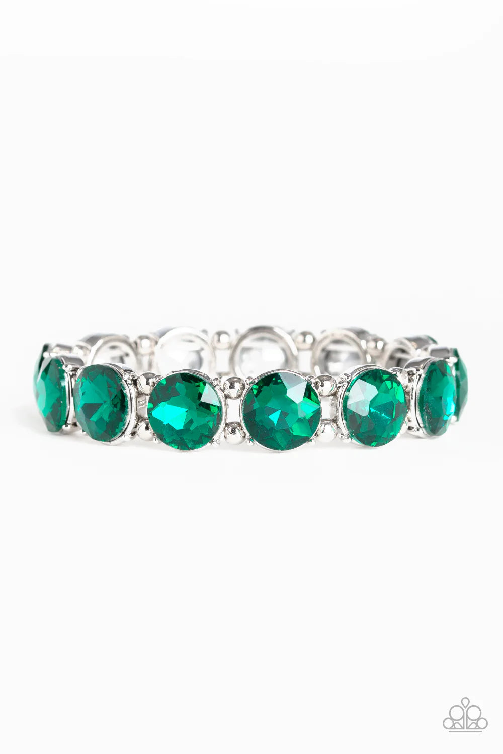 Paparazzi Bracelet ~ Glitzy Glamorous - Green