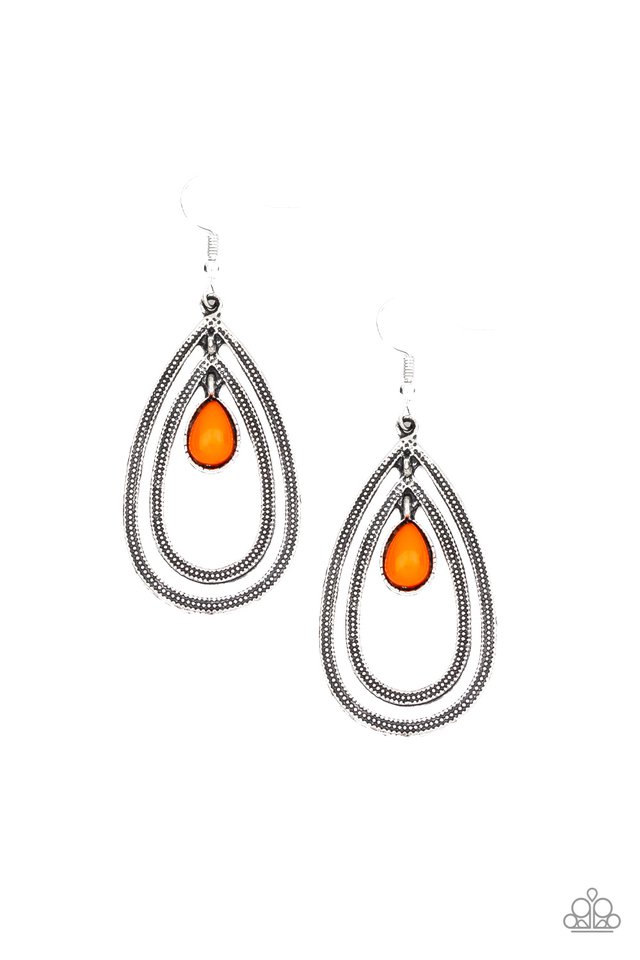 Drops of Color - Orange - Paparazzi Earring Image