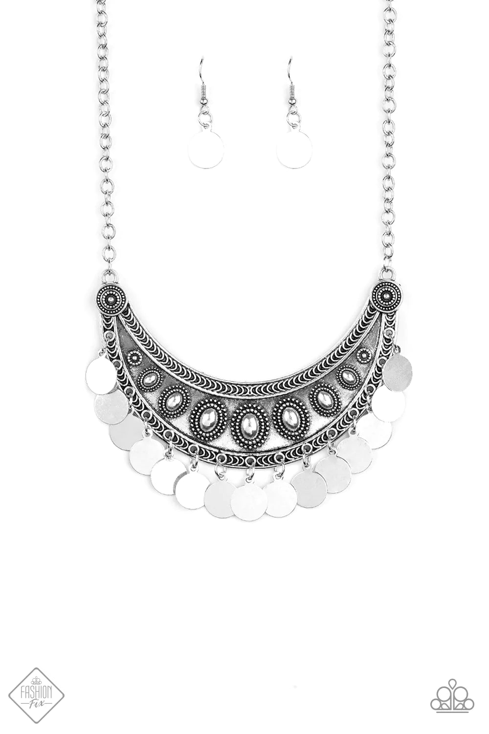 Paparazzi Necklace ~ CHIMEs UP - Silver