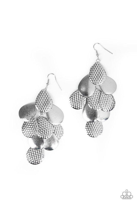 Paparazzi Earring ~ Chime Time - Silver