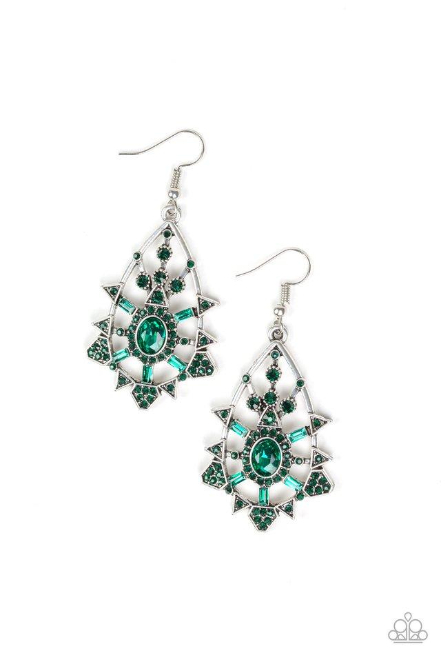 Paparazzi Earring ~ Gatsby Glimmer - Green