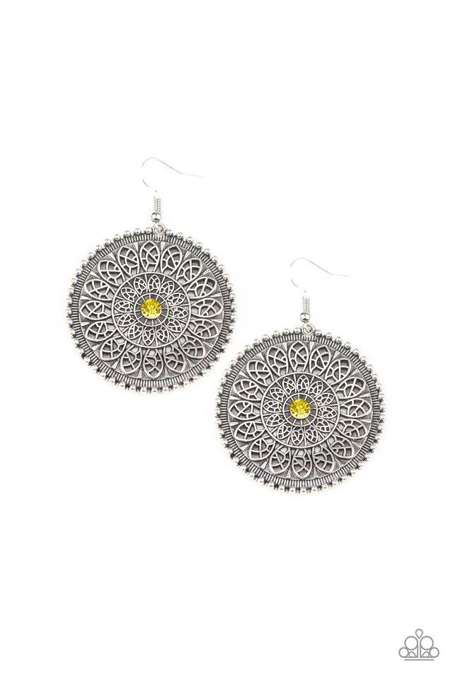 Paparazzi Earring ~ WHEEL and Grace - Yellow