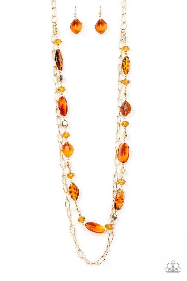 Collar Paparazzi ~ Alta Costura Colorida - Marrón