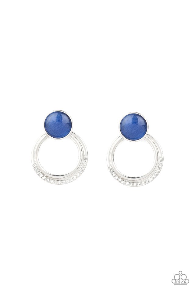 Glow Roll - Blue - Paparazzi Earring Image