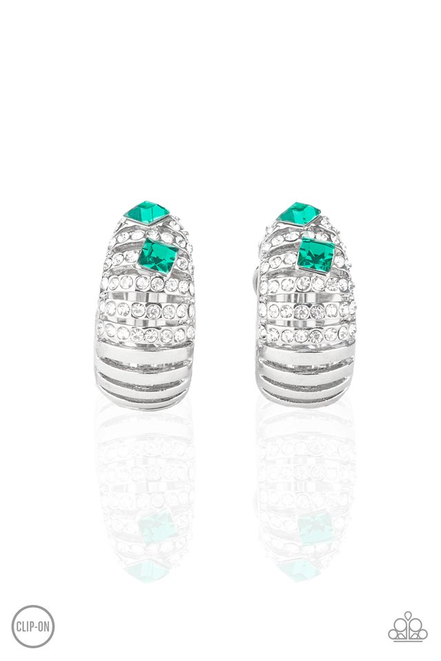 Bank Tank - Green - Paparazzi Earring Image