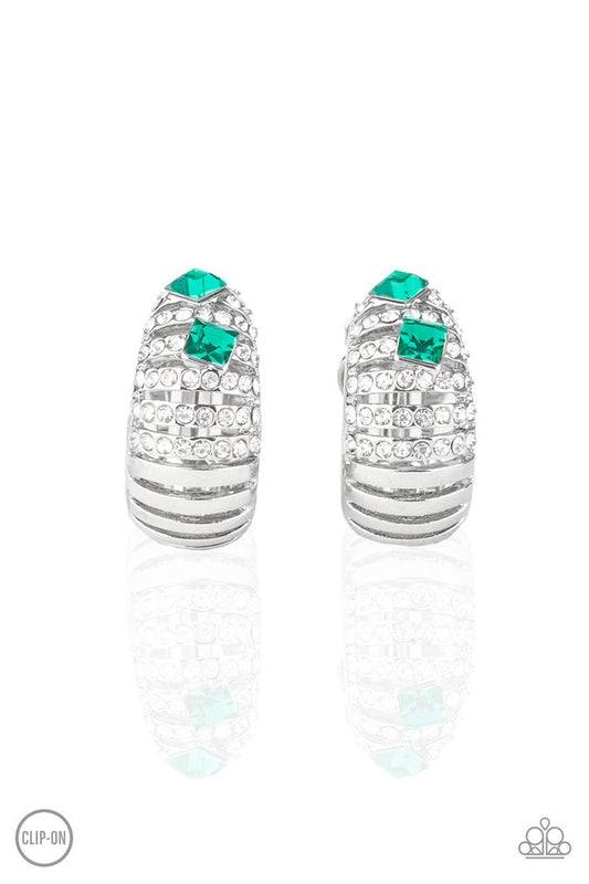 Bank Tank - Green - Paparazzi Earring Image