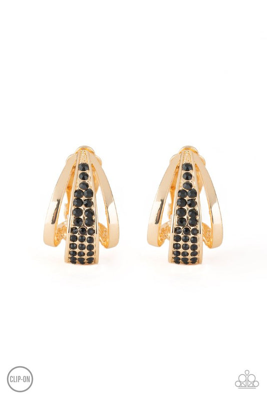Bank Night - Gold - Paparazzi Earring Image