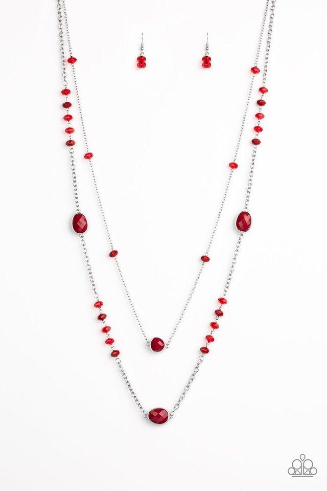 Paparazzi Necklace ~ Dazzle The Crowd - Red