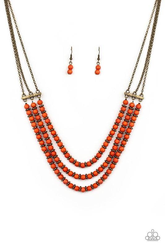 Terra Trails - Orange - Paparazzi Necklace Image