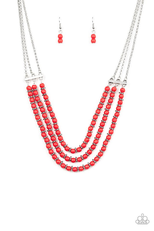 Terra Trails - Red - Paparazzi Necklace Image