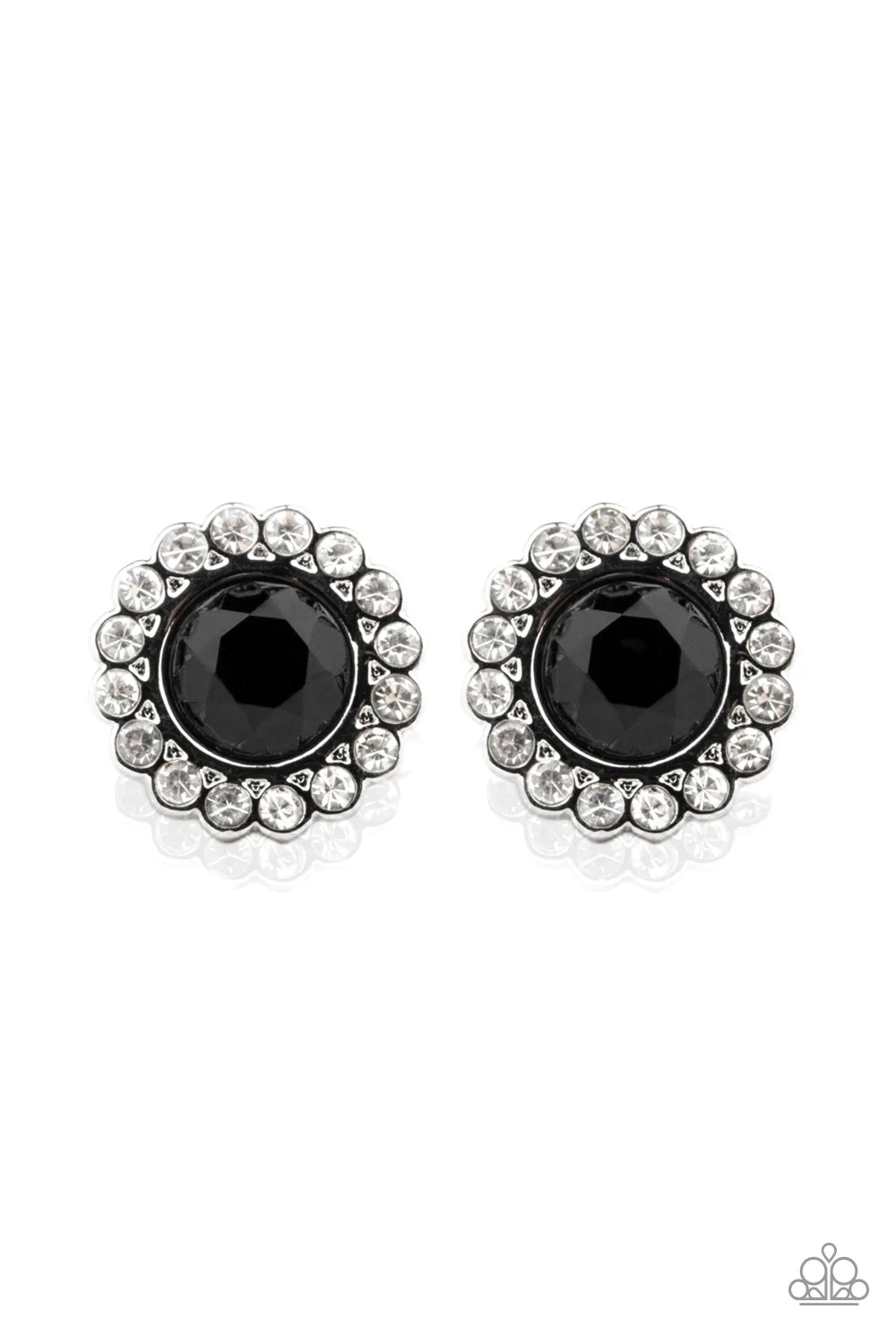 Paparazzi Earring ~ Floral Glow - Black
