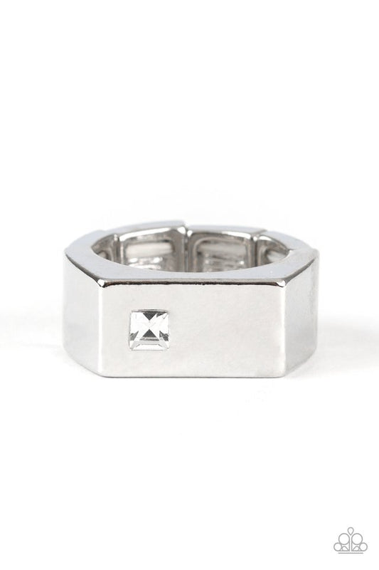 Steadfast - White - Paparazzi Ring Image