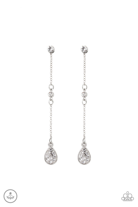 Paparazzi Earring ~ When It REIGNS - White