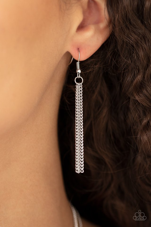 Teardrop Timelessness - White - Paparazzi Necklace Image