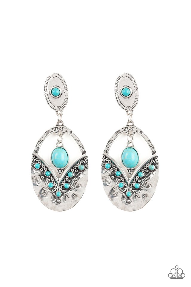 Terra Tribute - Blue - Paparazzi Earring Image