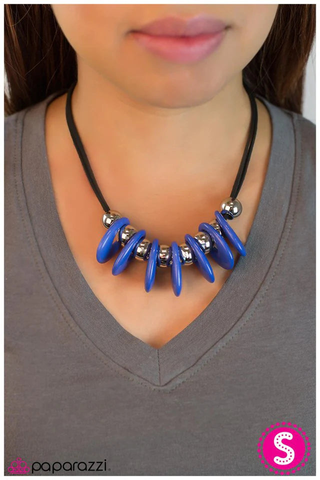 Paparazzi Necklace ~ Fearless Fascination - Blue