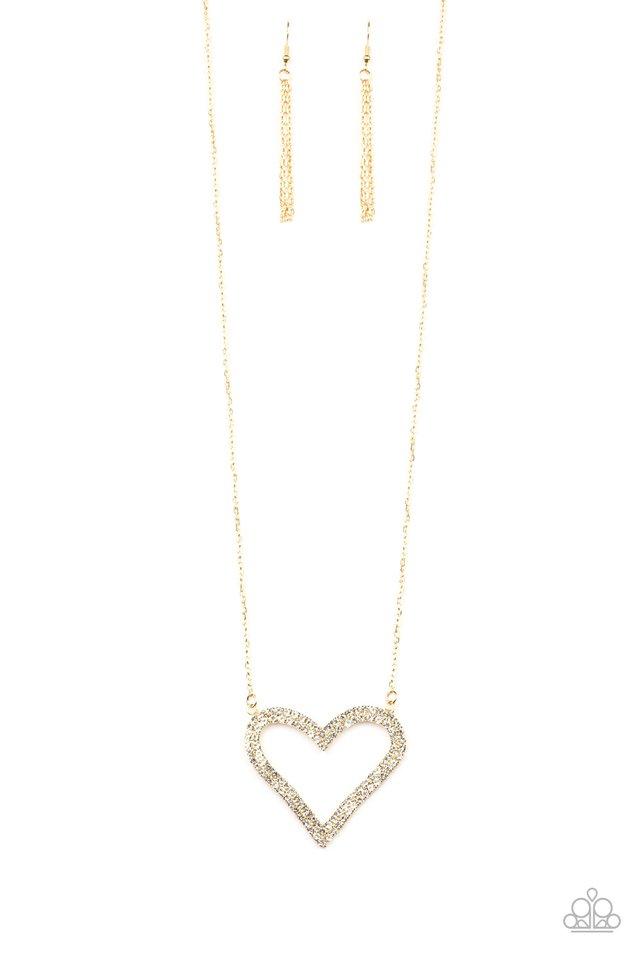 Collar Paparazzi ~ Tira de algunas fibras del corazón - Oro