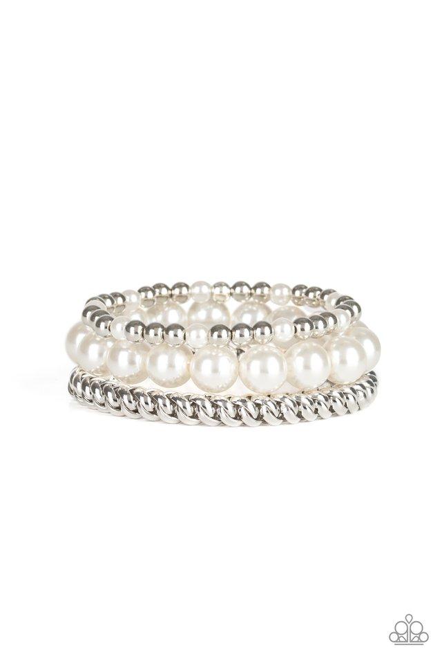 Paparazzi Bracelet ~ A PEARL-fect Ten - White