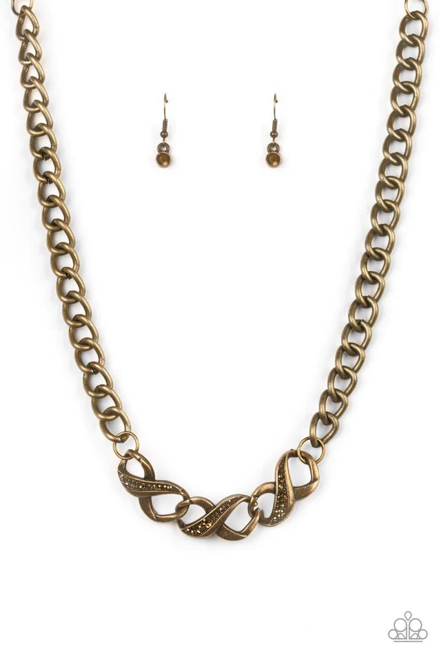 Paparazzi Necklace ~ Infinite Impact Brass Paparazzi Jewelry Online Store 2496