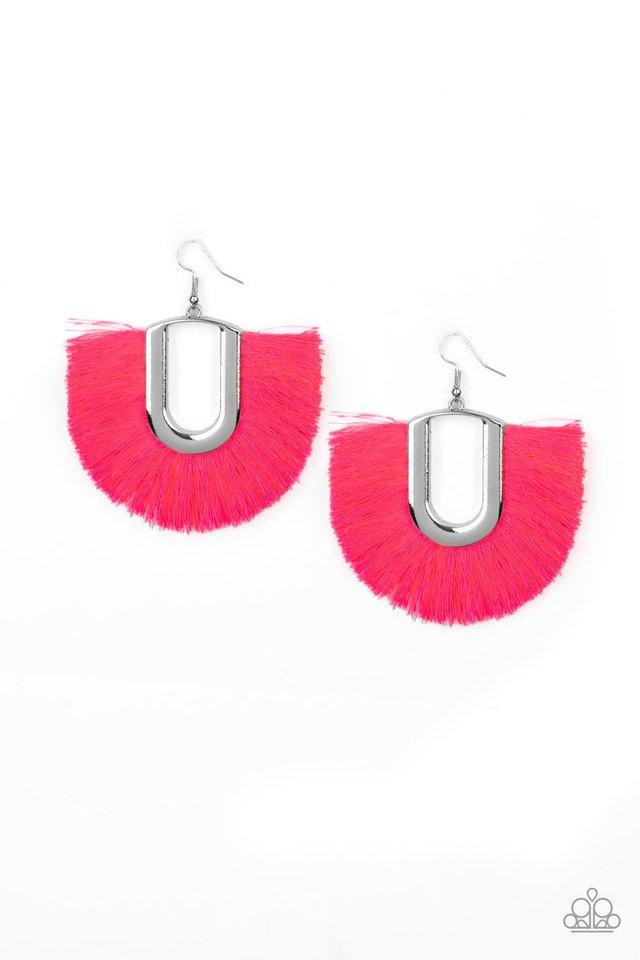 Paparazzi Earring ~ Tassel Tropicana - Pink