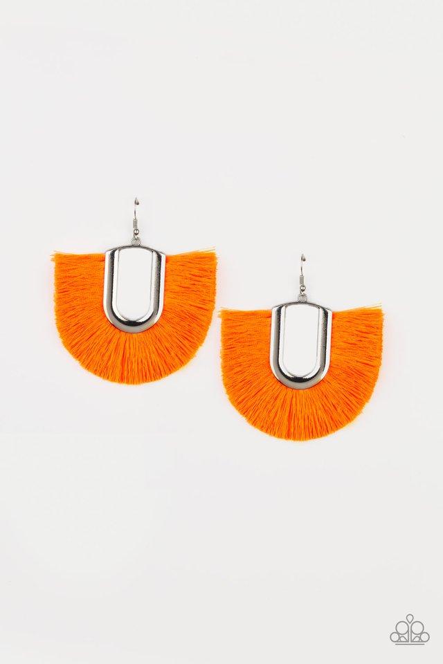 Paparazzi Earring ~ Tassel Tropicana - Orange