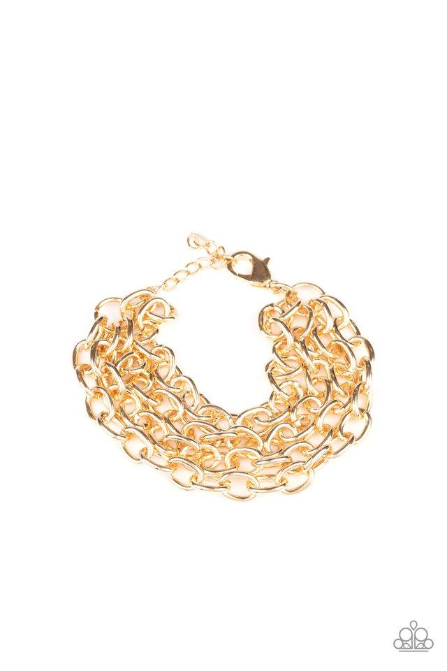 Pulsera Paparazzi ~ Fast Ball - Oro