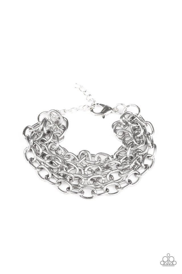Pulsera Paparazzi ~ Fast Ball - Plata