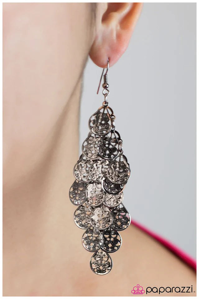 Paparazzi Earring ~ Radioactive - Black