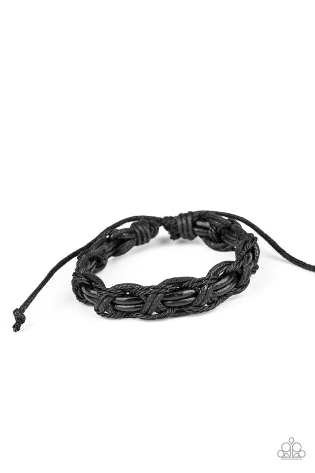 Paparazzi Bracelet ~ Dont WEAVE Me Hanging - Black