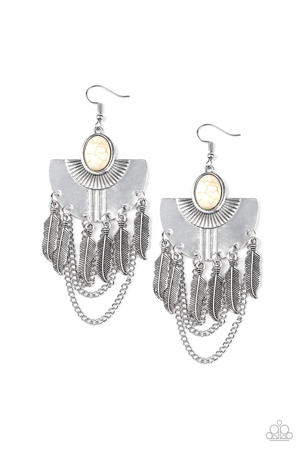 Paparazzi Earring ~ Sure Thing, Chief! - White