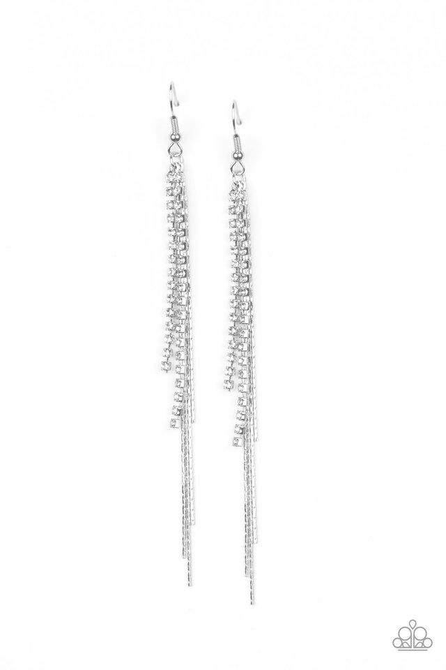 Paparazzi Earring ~ REIGN Check - White