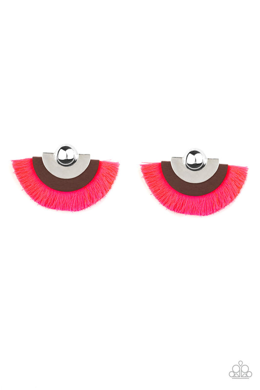Paparazzi Earring ~ Fan The FLAMBOYANCE - Pink