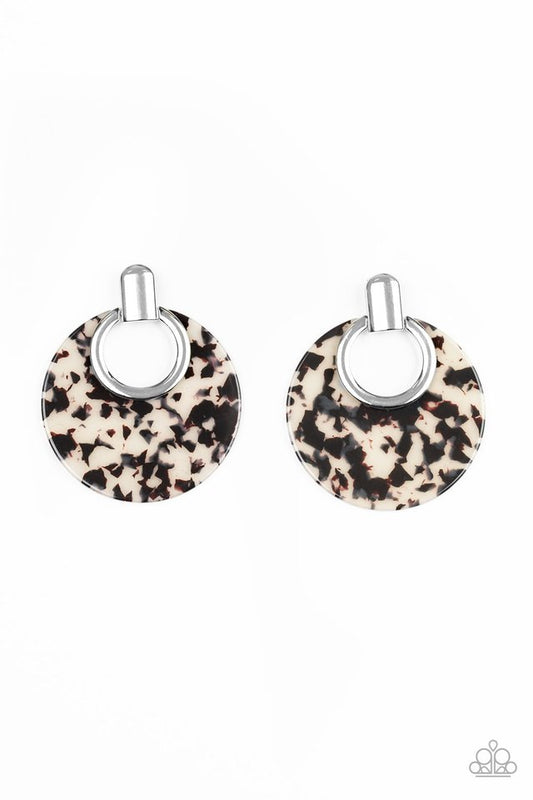 Metro Zoo - White - Paparazzi Earring Image