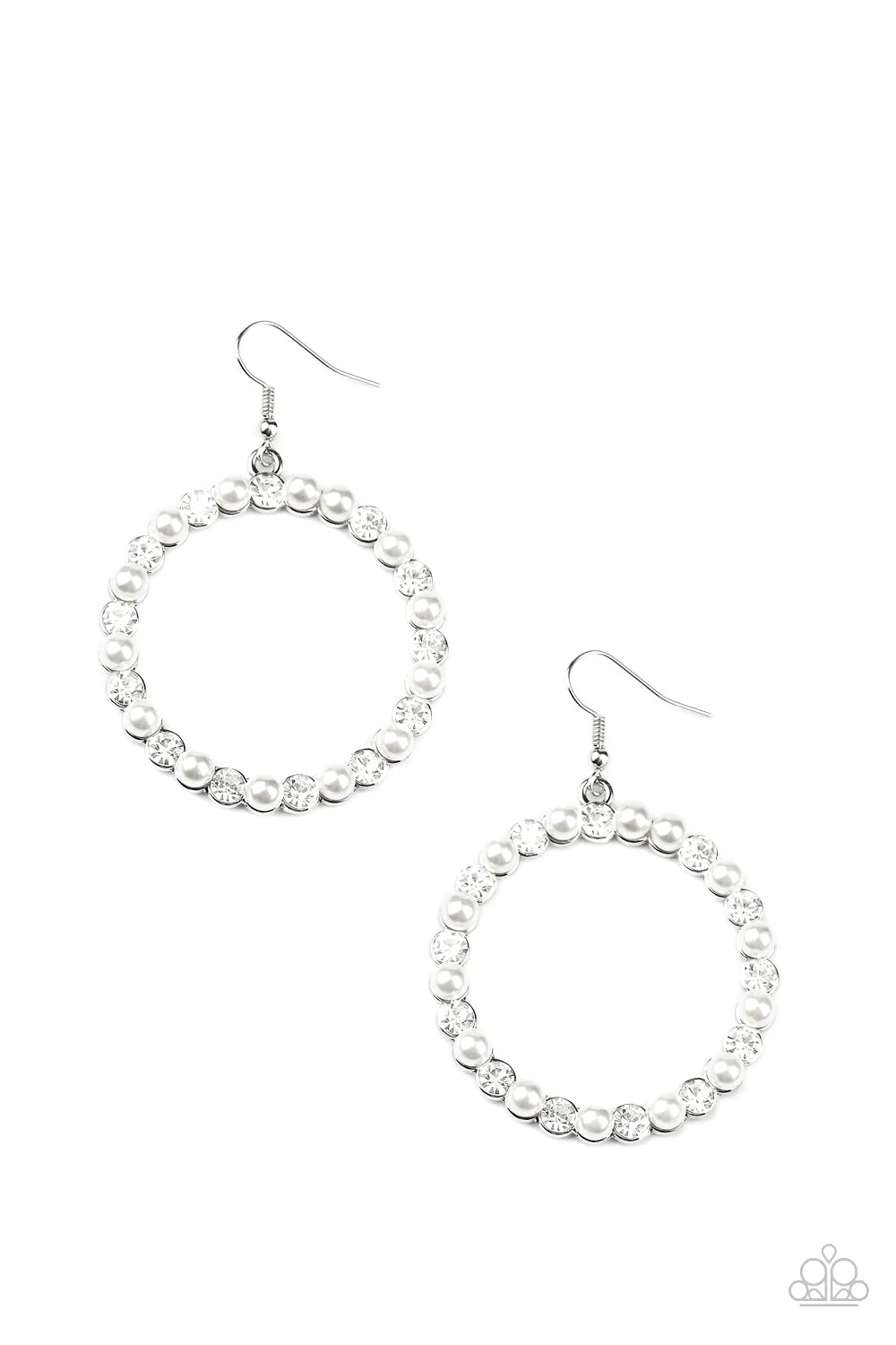 Paparazzi Earring ~ Pearl Palace - White