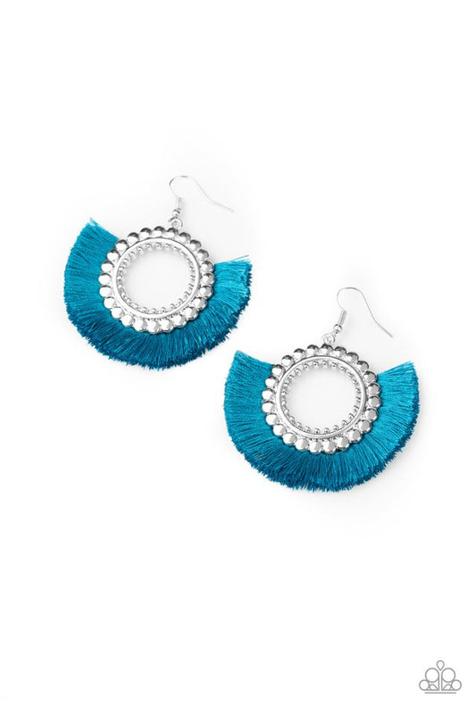 Fringe Fanatic - Blue - Paparazzi Earring Image