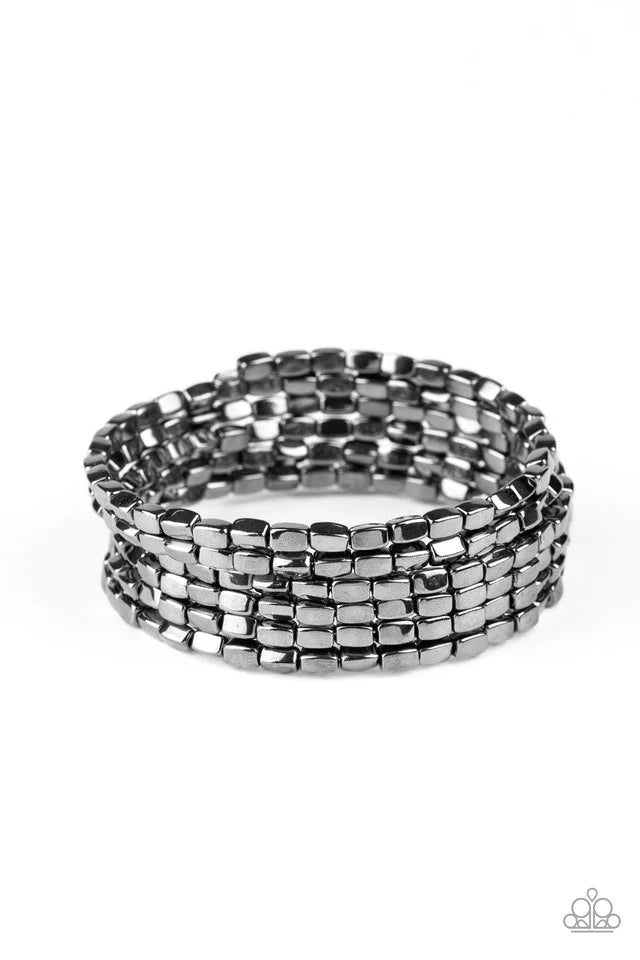 Paparazzi Bracelet ~ Stunningly Stacked - Black