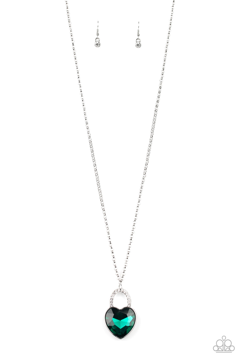 Paparazzi Necklace ~ Locked in Love - Green