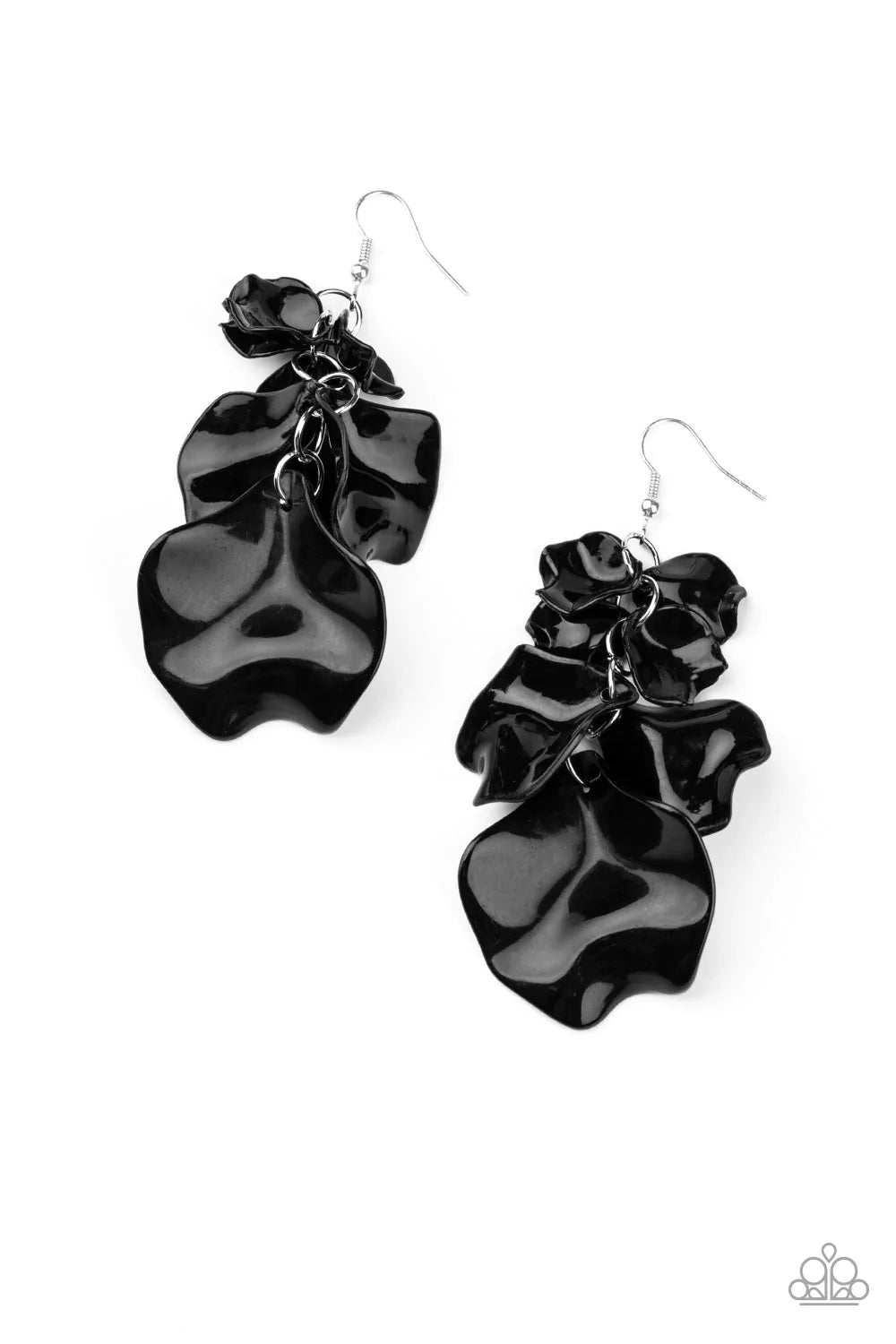 Paparazzi Earring ~ Fragile Florals - Black