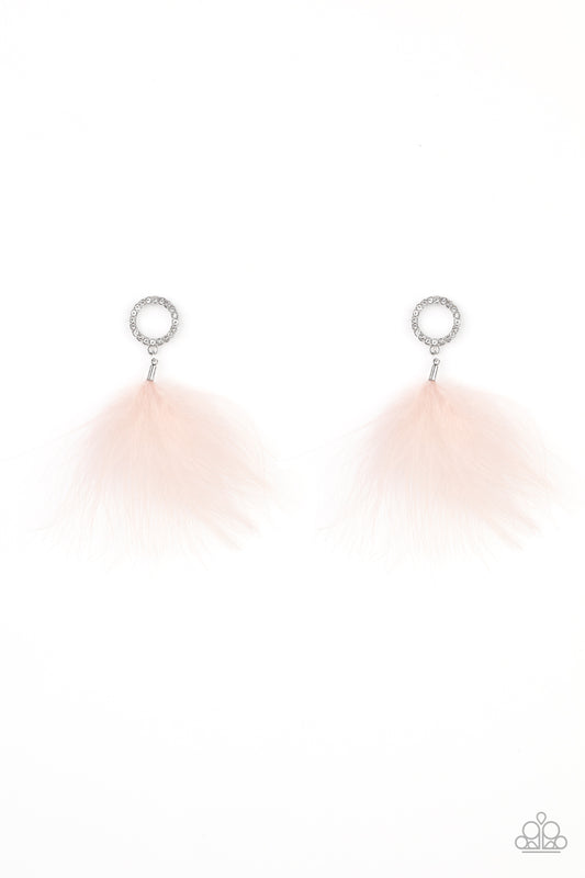 Paparazzi Earring ~ BOA Down - Pink