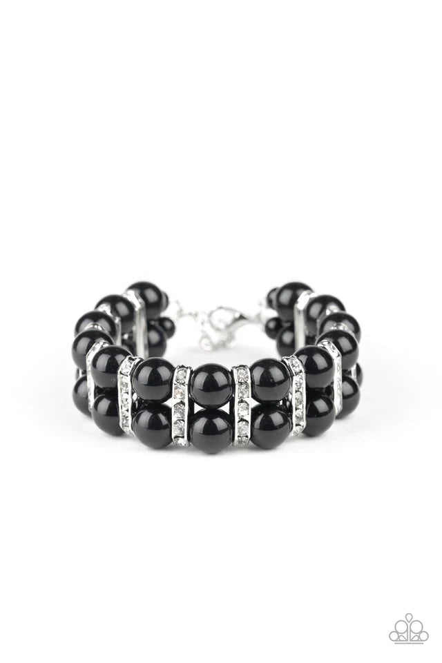 Pulsera Paparazzi ~ Glamour resplandeciente - Negro