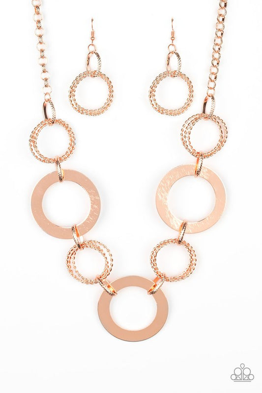 Ringed in Radiance - Copper - Paparazzi Necklace Image