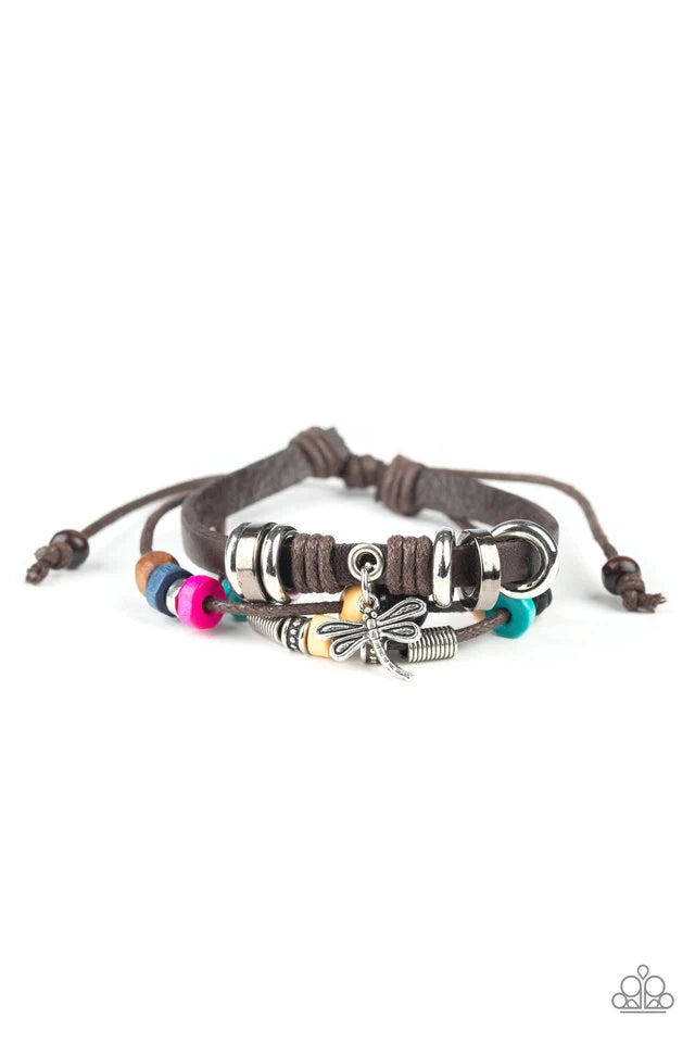Paparazzi Bracelet ~ Fly High, Dragonfly - Brown