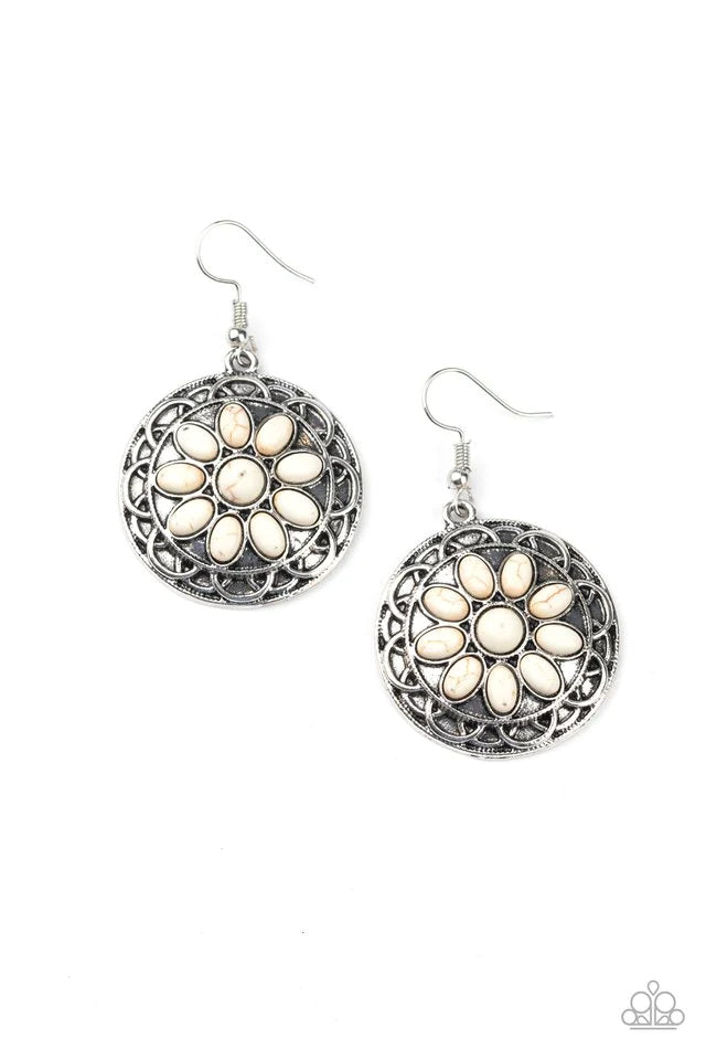 Paparazzi Earring ~ Mesa Oasis - White